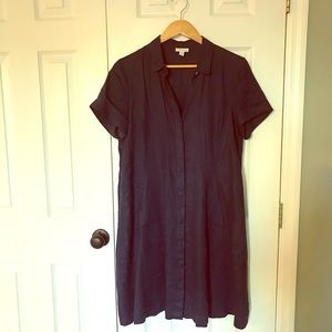 Navy J.Jill love linen shirt dress